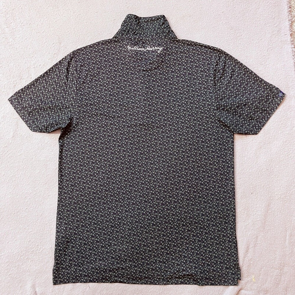 William Murray Martini Glasses Mens Medium Polo Shirt Black Gray Green - Picture 4 of 7